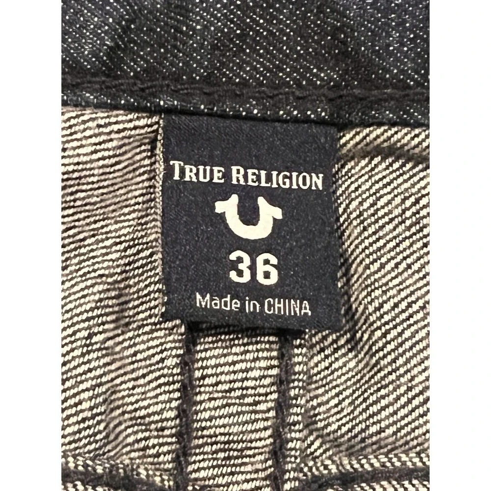 True Religion Men's Dark Blue Jeans Size 36 Relaxed Bootcut 